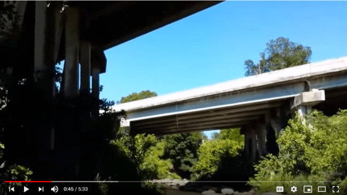 Fossil creekbed under highway 45