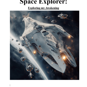 Featured spacecraft on the cover of Space Explorer my Awakening by William Mounger